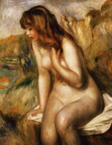 Bather on a Rock by Pierre-Auguste Renoir, hand-painted oil painting reproduction
