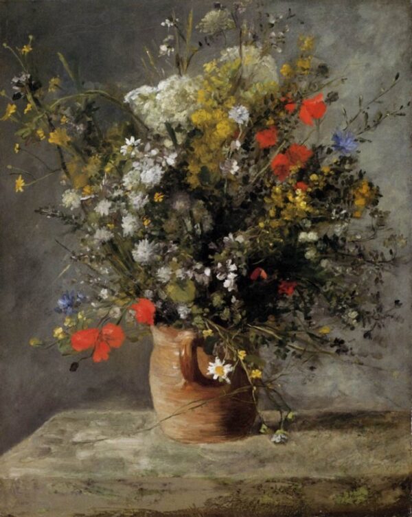 Flowers in a Vase by Pierre-Auguste Renoir, hand-painted oil painting reproduction