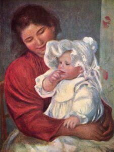 Gabrielle and Jean by Pierre-Auguste Renoir, hand-painted oil painting reproduction
