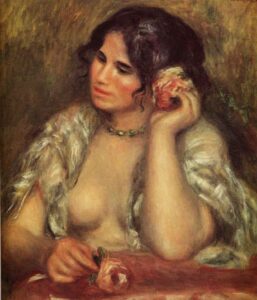 Gabrielle with a Rose by Pierre-Auguste Renoir, hand-painted oil painting reproduction