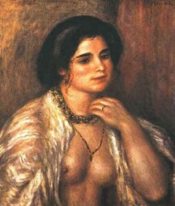 Gabrielle with Bare Breasts by Pierre-Auguste Renoir, hand-painted oil painting reproduction
