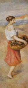 Girl with a Basket of Fish by Pierre-Auguste Renoir, hand-painted oil painting reproduction