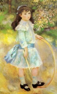 Girl with a Hoop by Pierre-Auguste Renoir, hand-painted oil painting reproduction