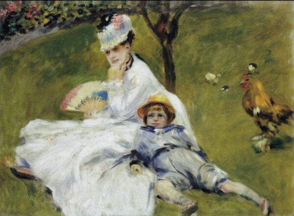 Madame Monet and Her Son by Pierre-Auguste Renoir, hand-painted oil painting reproduction