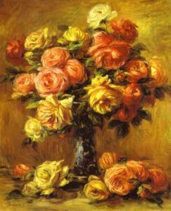 Roses in a Vase by Pierre-Auguste Renoir, hand-painted oil painting reproduction