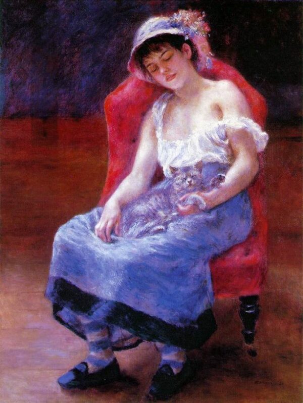 Sleeping Girl by Pierre-Auguste Renoir, hand-painted oil painting reproduction
