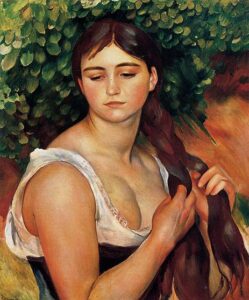 The Braid by Pierre-Auguste Renoir, hand-painted oil painting reproduction