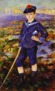 Young Boy on the Beach of Yport by Pierre-Auguste Renoir, hand-painted oil painting reproduction