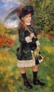 Young Girl with Parasol by Pierre-Auguste Renoir, hand-painted oil painting reproduction
