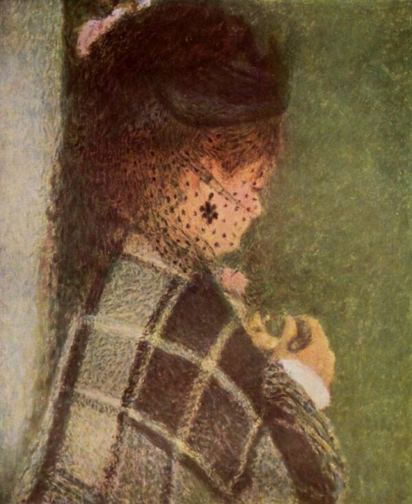 Young Woman with a Veil by Pierre-Auguste Renoir, hand-painted oil painting reproduction