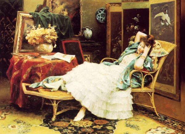 Repose by Julius LeBlanc Stewart, hand-painted oil painting reproduction