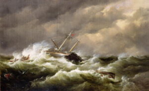 Rescue on the Goodwin Sands by the North Deal Lifeboat by Edward William Cooke, hand-painted oil painting reproduction