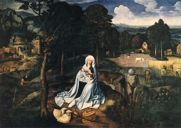 Rest During the Flight to Egypt by Joachim Patenier, hand-painted oil painting reproduction