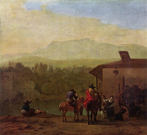Rest at an Italian Inn by Karel Dujardin, hand-painted oil reproduction