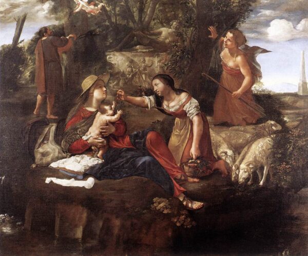 Rest on the Flight into Egypt by Angelo Caroselli, hand-painted oil painting reproduction