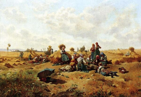 Resting Harvesters by Daniel Ridgway Knight, hand-painted oil painting reproduction