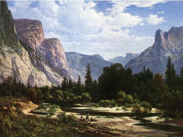 Resting by a Stream by Thomas Hill, hand-painted oil painting reproduction