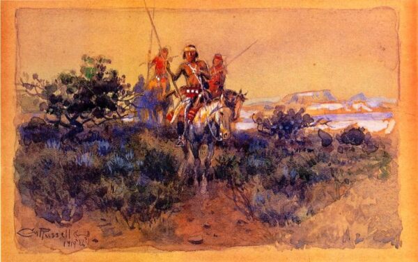Return of the Navajos by Charles Marion Russell, hand-painted oil reproduction