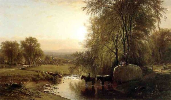 Returning from Harvest by James McDougal Hart, hand-painted oil painting reproduction