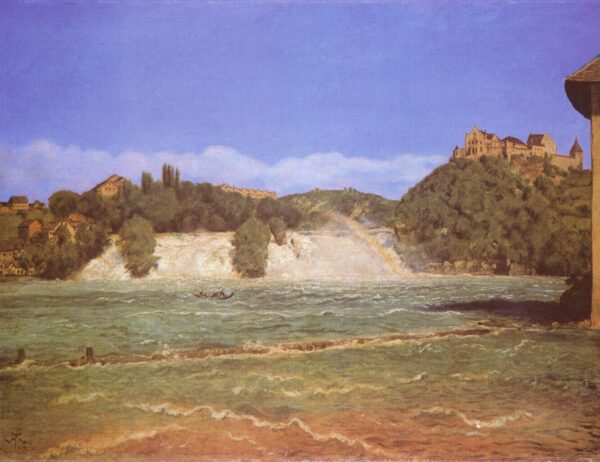 Rhine Falls at Schaffhausen by Hans Thoma, hand-painted oil painting reproduction