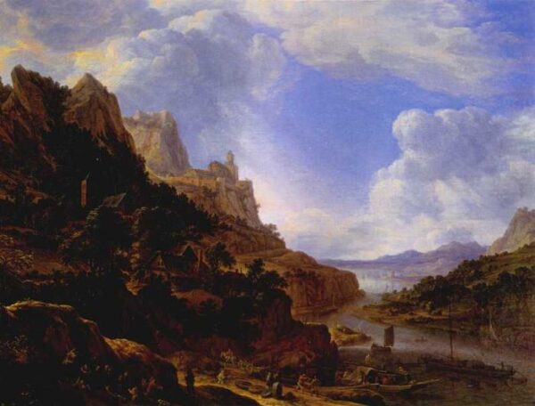 Rhineland Fantasy View by Herman Saftleven, hand-painted oil painting reproduction