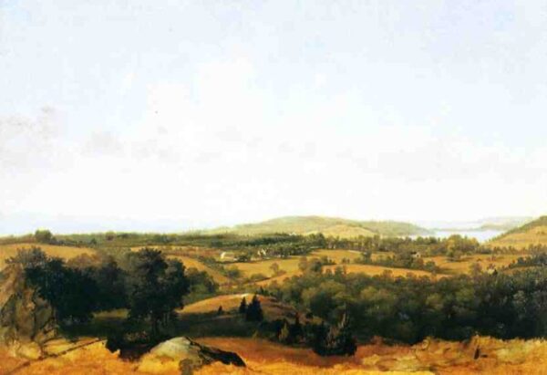 View of Narragansett Bay near Warwick, Rhode Island by David Johnson, hand-painted oil painting reproduction