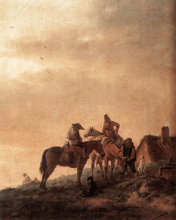 Rider’s Rest Place by Philips Wouwerman, hand-painted oil painting reproduction
