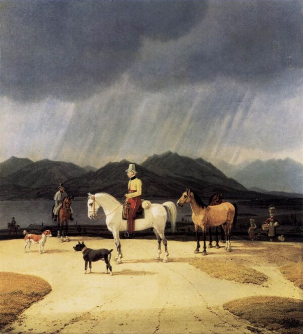 Riders at the Tegernsee by Wilhelm von Kobell, hand-painted oil painting reproduction