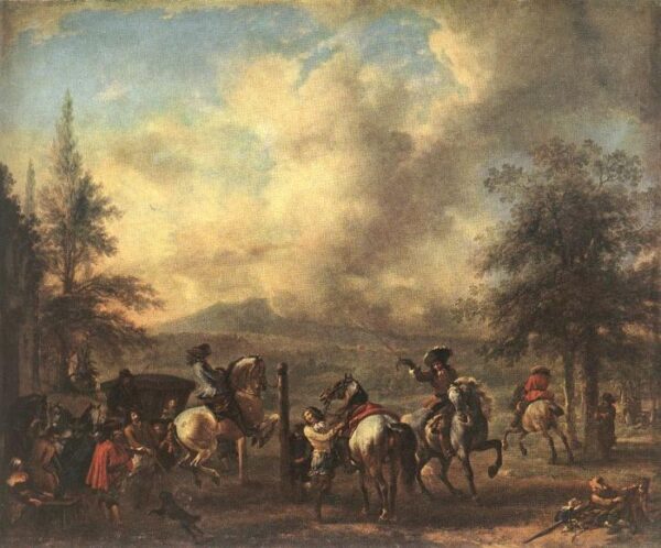 Riding School by Philips Wouwerman, hand-painted oil painting reproduction