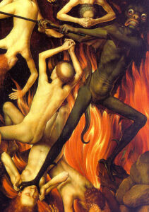 The Last Judgement Triptych, Detail Of Right Wing by Hans Memling, hand-painted oil painting reproduction