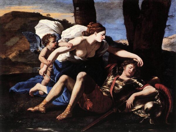 Rinaldo and Armida by Nicolas Poussin, hand-painted oil reproduction