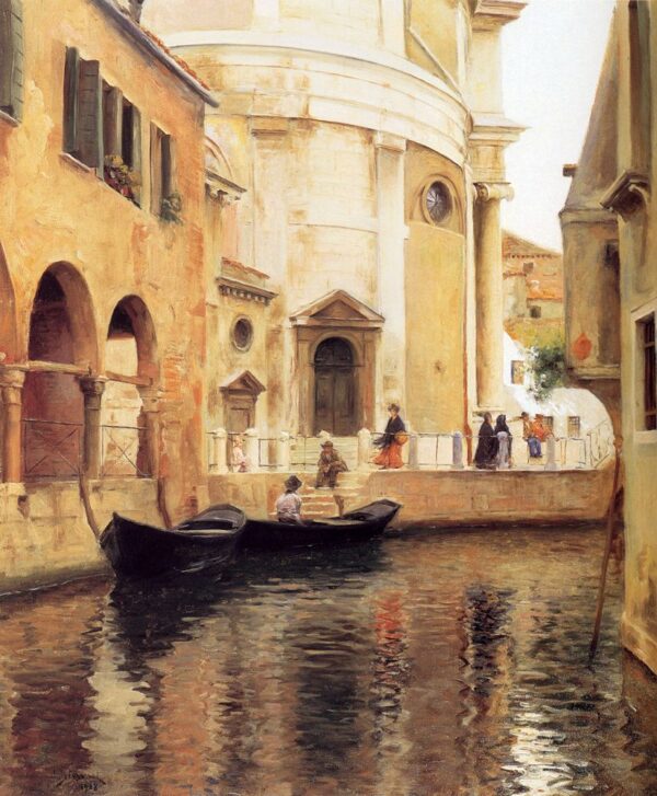 Rio della Maddalena by Julius LeBlanc Stewart, hand-painted oil painting reproduction