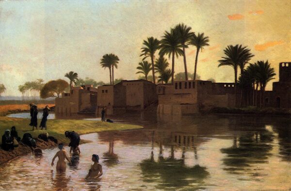 Bathers by the Edge of a River by Jean-Léon Gérôme, hand-painted oil painting reproduction