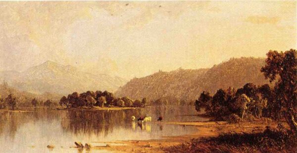 Hook Mountain on the Hudson River by Sanford Robinson Gifford, hand-painted oil painting reproduction