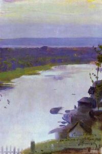 River Belaya by Mikhail Nesterov, hand-painted oil painting reproduction