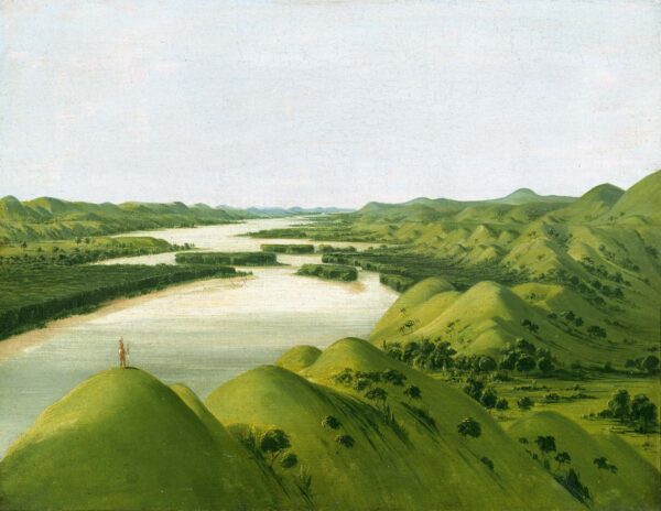River Bluffs, 1320 Miles Above St. Louis by George Catlin, hand-painted oil painting reproduction