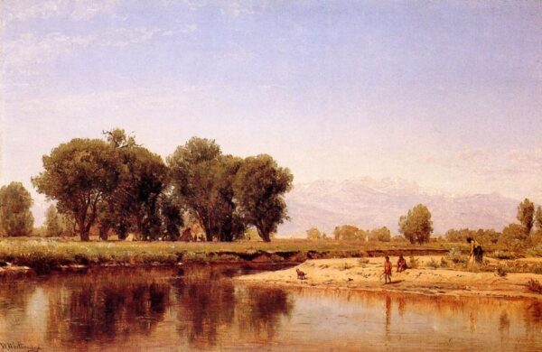 Indian Encampment on the Platte River II by Thomas Worthington Whittredge, hand-painted oil painting reproduction