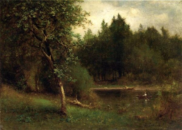 River Landscape by George Inness, hand-painted oil painting reproduction