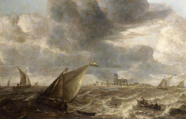 River Landscape by Abraham van Beyeren, hand-painted oil painting reproduction