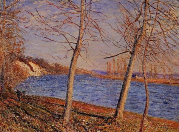 Riverbank at Veneux by Alfred Sisley, hand-painted oil painting reproduction