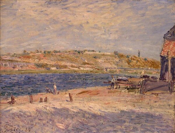 Riverbanks at Saint-Mammes by Alfred Sisley, hand-painted oil painting reproduction