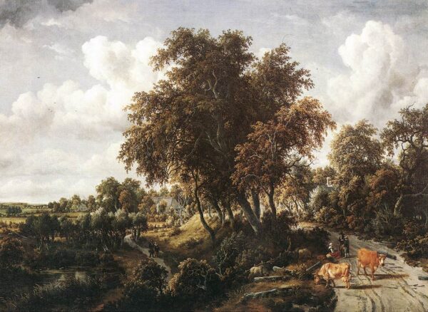 Road on a Dyke by Meyndert Hobbema, hand-painted oil painting reproduction