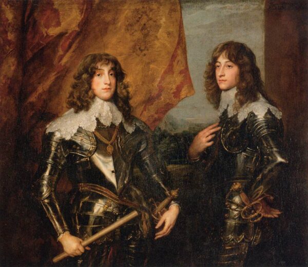 Portrait of the Princes Palatine Charles-Louis I and his Brother by Sir Anthony van Dyck, hand-painted oil painting reproduction