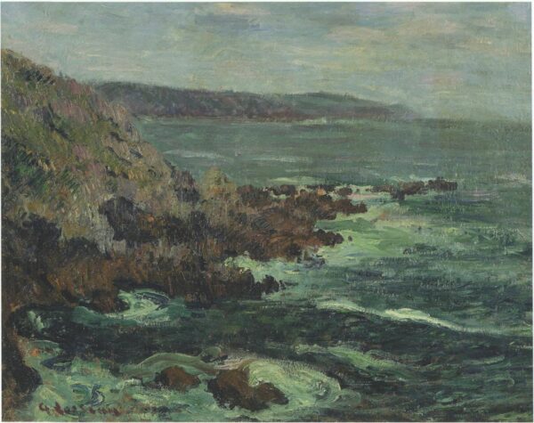 Rock Cliffs by the Sea in Britain by Gustave Loiseau, hand-painted oil painting reproduction