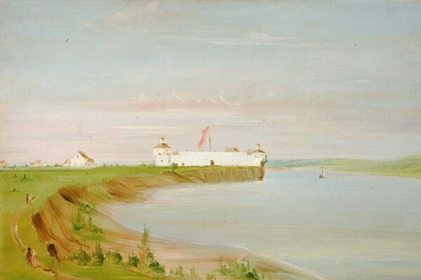 Rock Island, United States Garrison by George Catlin, hand-painted oil painting reproduction