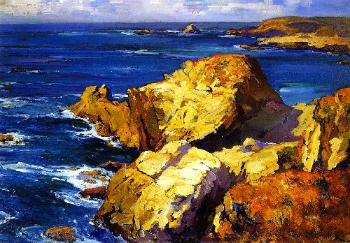 Rocks along the Coast by Franz Bischoff, hand-painted oil reproduction