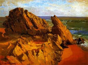 Rocks and Surf by Franz Bischoff, hand-painted oil painting reproduction