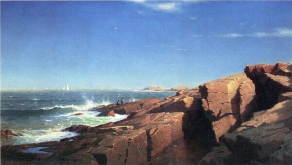 Rocks at Nahant by William Stanley Haseltine, hand-painted oil painting reproduction