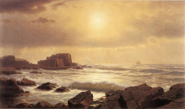 Rocks at Nahant II by William Stanley Haseltine, hand-painted oil painting reproduction