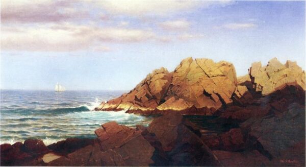 Rocks at Nahant IV by William Stanley Haseltine, hand-painted oil painting reproduction